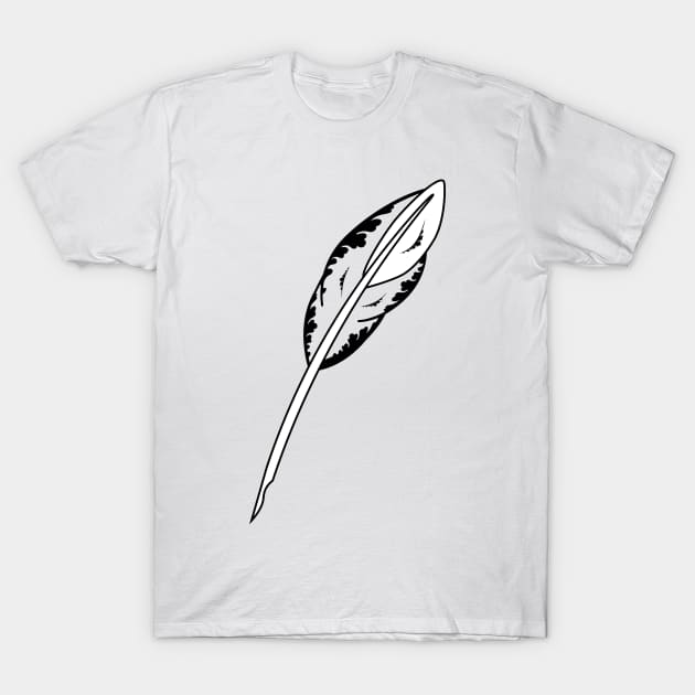 Feather symbol - Masonic symbol of Assistant Secretary for Blue Lodge Freemasonry T-Shirt by NxtArt